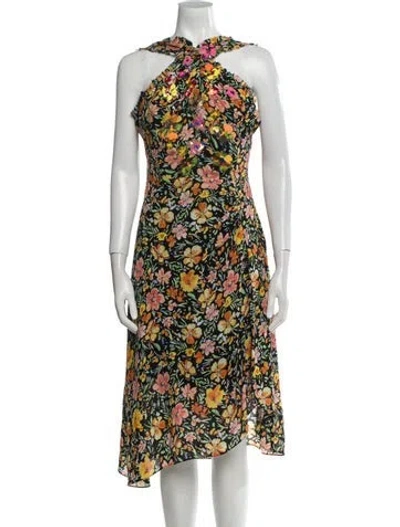 Pre-owned Kobi Halperin Silk Midi Length Dress In Black