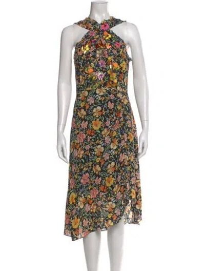 Pre-owned Kobi Halperin Silk Midi Length Dress In Black