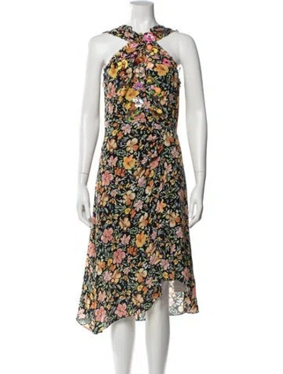 Pre-owned Kobi Halperin Silk Midi Length Dress In Black