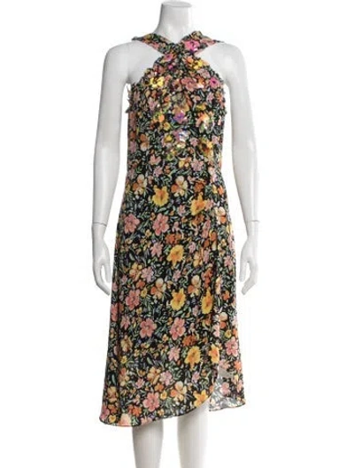 Pre-owned Kobi Halperin Silk Midi Length Dress In Black