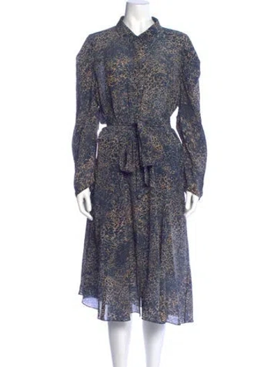 Pre-owned Kobi Halperin Silk Midi Length Dress In Blue