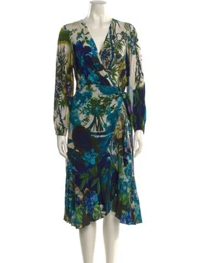 Pre-owned Kobi Halperin Silk Midi Length Dress In Blue