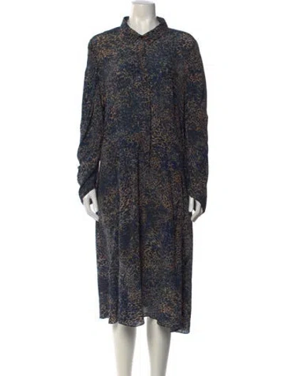 Pre-owned Kobi Halperin Silk Midi Length Dress In Blue