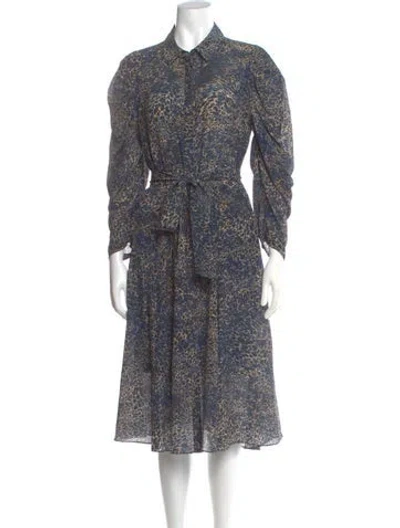 Pre-owned Kobi Halperin Silk Midi Length Dress In Blue