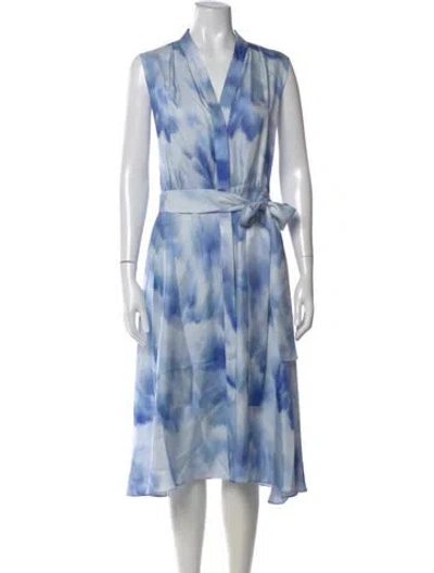 Pre-owned Kobi Halperin Silk Midi Length Dress In Blue