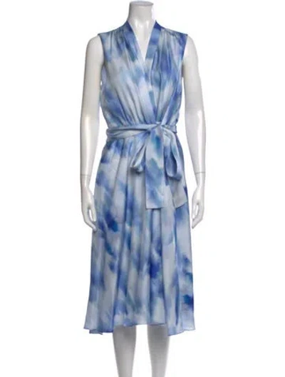 Pre-owned Kobi Halperin Silk Midi Length Dress In Blue
