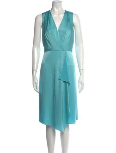Pre-owned Kobi Halperin Silk Midi Length Dress In Blue