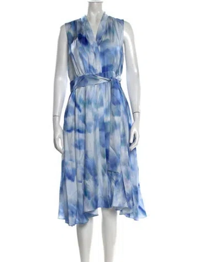 Pre-owned Kobi Halperin Silk Midi Length Dress In Blue