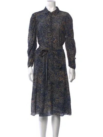 Pre-owned Kobi Halperin Silk Midi Length Dress In Blue