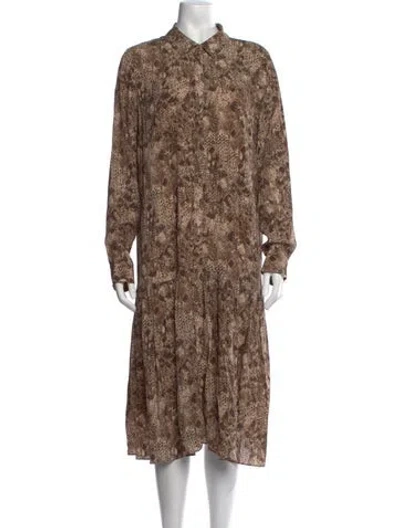 Pre-owned Kobi Halperin Silk Midi Length Dress In Brown