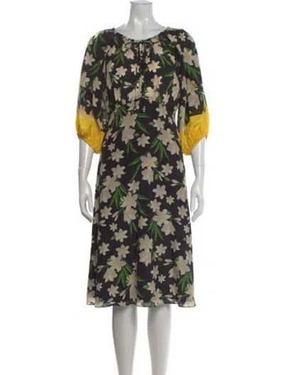 Pre-owned Kobi Halperin Silk Midi Length Dress In Multi