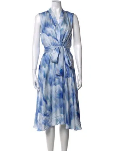 Pre-owned Kobi Halperin Silk Midi Length Dress W/ Tags In Blue