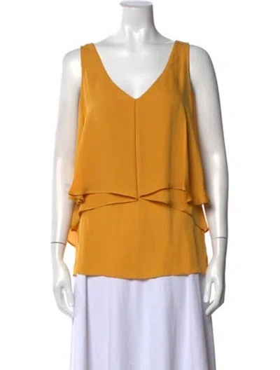 Pre-owned Kobi Halperin Silk Midi Length Dress In Yellow