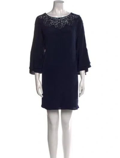 Pre-owned Kobi Halperin Silk Mini Dress In Blue