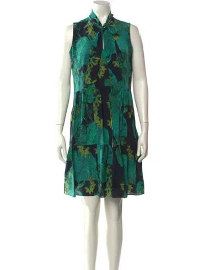 Pre-owned Kobi Halperin Silk Mini Dress In Green
