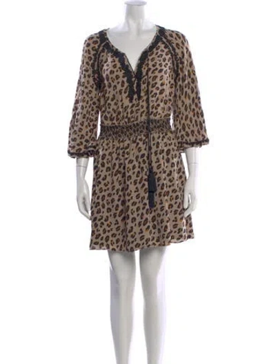 Pre-owned Kobi Halperin Silk Mini Dress In Neutral