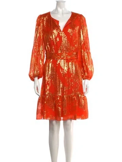 Pre-owned Kobi Halperin Silk Mini Dress In Orange