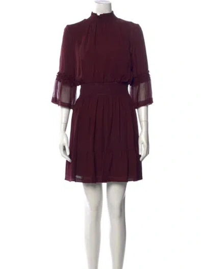 Pre-owned Kobi Halperin Silk Mini Dress W/ Tags In Burgundy