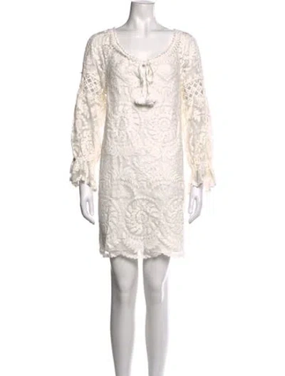 Pre-owned Kobi Halperin Silk Mini Dress In White