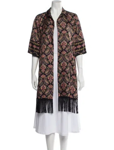 Pre-owned Kobi Halperin Silk Paisley Print Jacket In Black