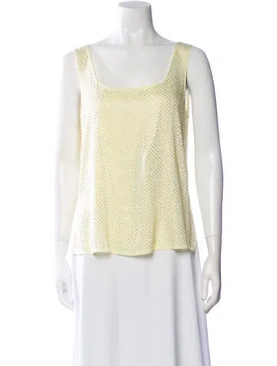 Pre-owned Kobi Halperin Silk Scoop Neck Top In Yellow