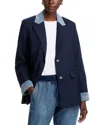 Kobi Halperin Silva Single-breasted Mixed Media Jacket In Blue