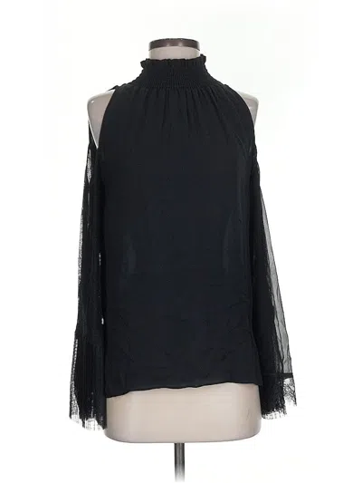 Pre-owned Kobi Halperin Sleeveless Silk Top Black Halter Neckline Tops