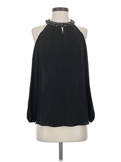Pre-owned Kobi Halperin Sleeveless Silk Top Black Halter Neckline Tops
