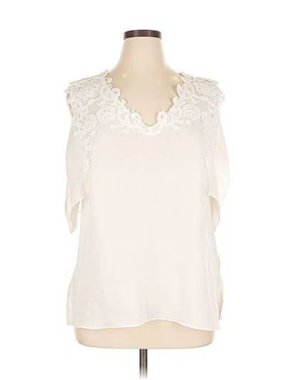 Pre-owned Kobi Halperin Sleeveless Silk Top Ivory V Neck Tops In White