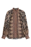 Kobi Halperin Solace Print Button-up Shirt In Brown