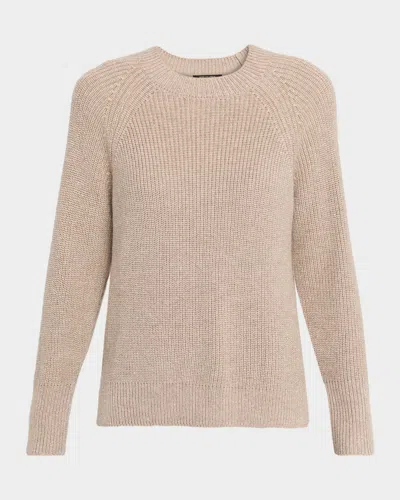 Kobi Halperin Spinks Ribbed Shimmer-knit Sweater In Brown