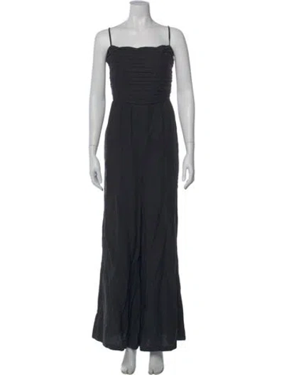 Pre-owned Kobi Halperin Square Neckline Jumpsuit In Black