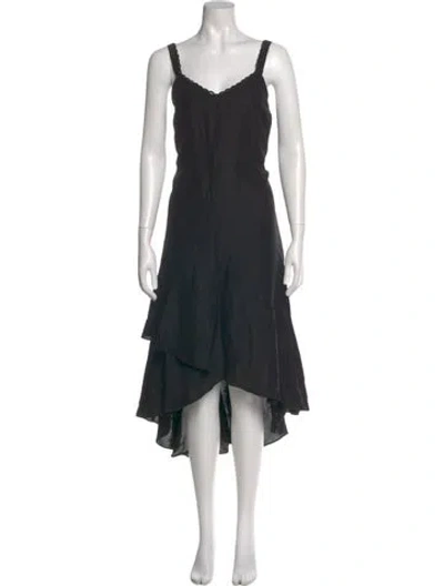 Pre-owned Kobi Halperin Square Neckline Long Dress In Black