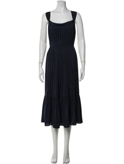 Pre-owned Kobi Halperin Square Neckline Midi Length Dress In Blue