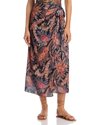 Kobi Halperin Stella Grandeur Printed Sarong Skirt In Black Multi