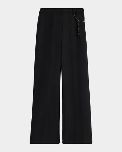 Kobi Halperin Steven Pleated Wide-leg Pants In Black