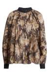 Kobi Halperin Stevie Raglan Sleeve Cotton Button-up Shirt In Brown
