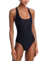 Kobi Halperin Stevie Rhinestone One Piece Swimsuit In Black