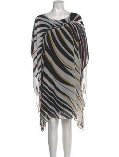 Pre-owned Kobi Halperin Striped Knee-length Dress In Black
