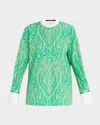 Kobi Halperin Suri Paisley-print Blouse In Parakeet Multi