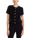 Kobi Halperin Swift Fringed Button-down Sweater In Black