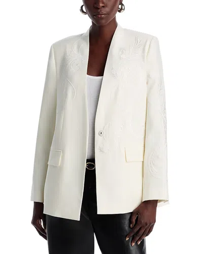 Kobi Halperin Sydney Embroidered Collarless Jacket In Ivory