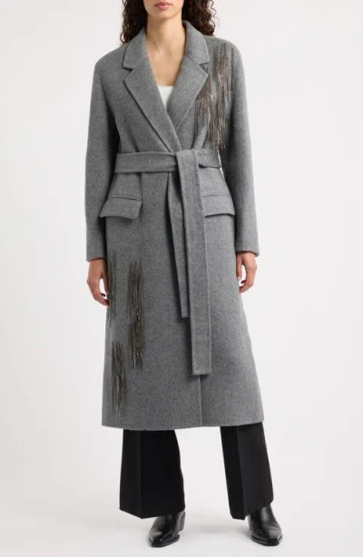 Kobi Halperin Sydni Wool & Silk Blend Wrap Coat In Grey