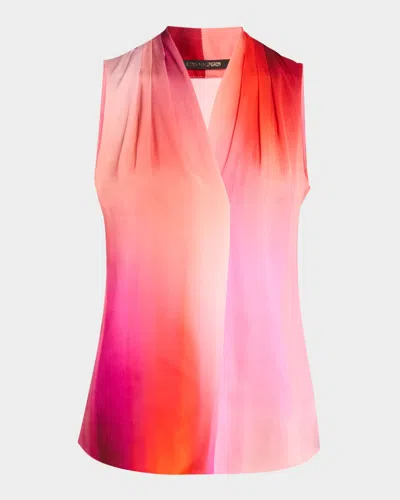 KOBI HALPERIN SYDONIE PLEATED OMBRE BLOUSE
