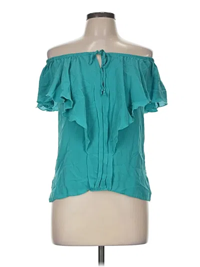 Pre-owned Kobi Halperin Tank Top Teal Strapless Neckline Tops