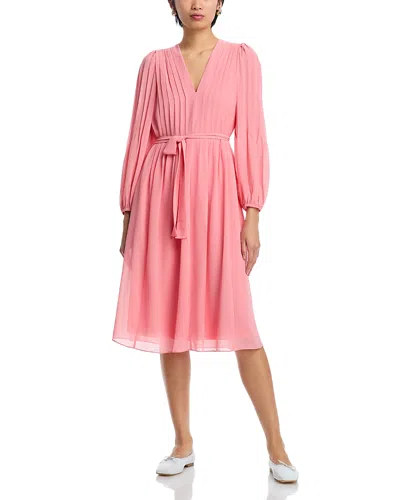 Kobi Halperin Tatum Pintucked V Neck Midi Dress In Cherry Blossom