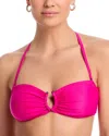 Kobi Halperin Tayla Hardware Halter Bikini Top In Hot Pink
