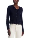 Kobi Halperin Taza Pointelle-knit Fringed Sweater In Navy