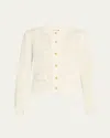 Kobi Halperin Taza Pointelle-knit Fringed Sweater In Ivory