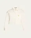 Kobi Halperin Teagan Cropped Brooch-embellished Jacket In White